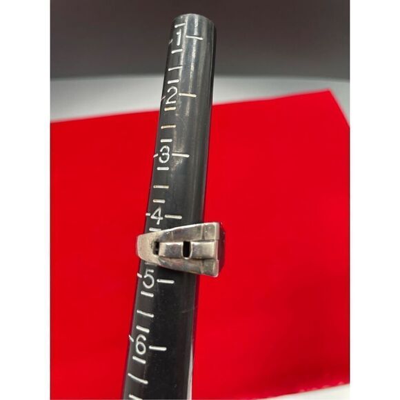 Vargas Vintage Sterling Silver Synthetic Ruby Ring Size 4.5 Unisex - Picture 5 of 10